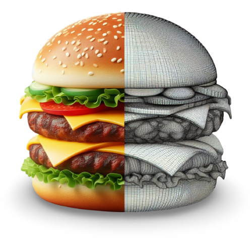 The augmented reality of hamburger